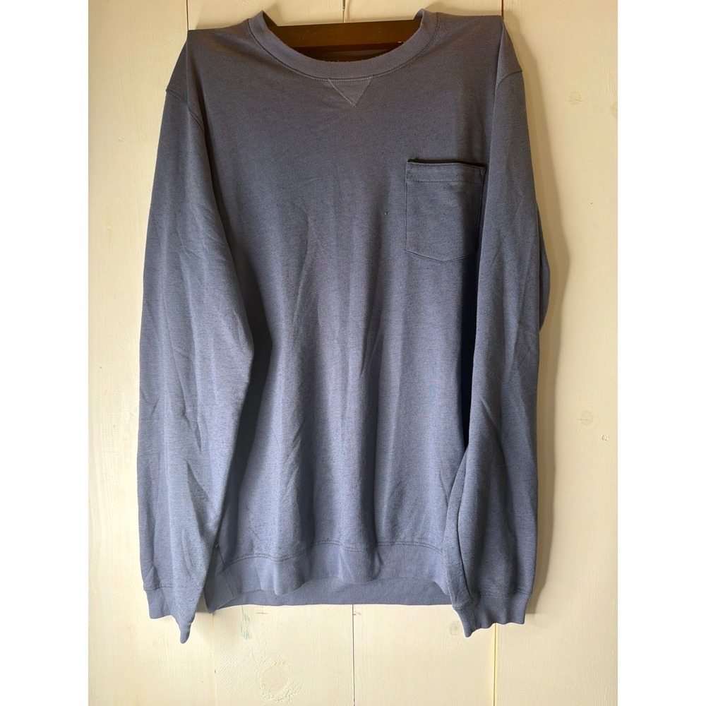 TravisMathew Mens Blue Pima Cotton Blend Pocket Sweatshirt RN123280 M